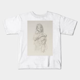 Fillette Et Enfant by William-Adolphe Bouguereau Kids T-Shirt